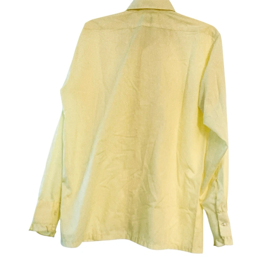 Camisa Esmoquin Vintage Para Hombre Años 70 Con Volantes Medio Amarillo Cuello Daggar Moda L y M Foto 4 de 4