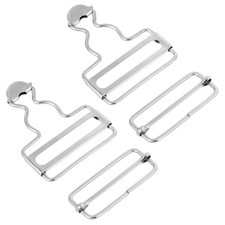 Overall Buckles Metal Rectangle Adjustable No-Sew Button Replacement 2 Pairs