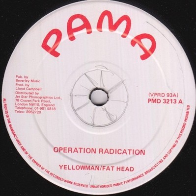 Yellowman/Fathead* - Operation Radication (10'') (Very Good Plus (VG+)) - 4164861