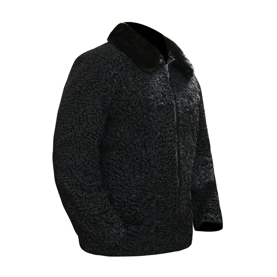 Man's Real Persian Lamb Fur Bomber Jacket Coat Luxury Outerwear All size Presale - Image 4 of 4