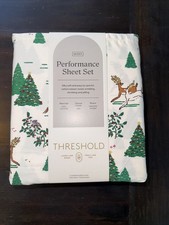 Threshold Performance 400TC Queen Sheet Set Christmas / Holidays Cotton New