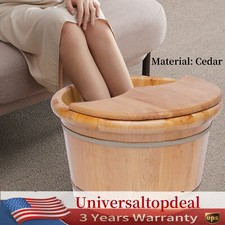 Foot Bath Basin Soaking Feet Pedicure Spa Bucket Wood Foot Soaking Portable US