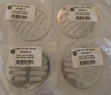 TTT 4T-031-1 - 3-3/8" O.D. Shower Drain Grid Only - Polished Chrome - Lot of 4