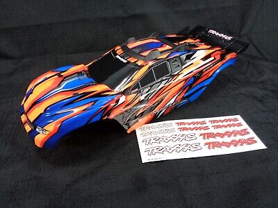 Traxxas Rustler 4x4 VXL Orange Blue Painted Body Shell with Cage Mount Clipless | eBay