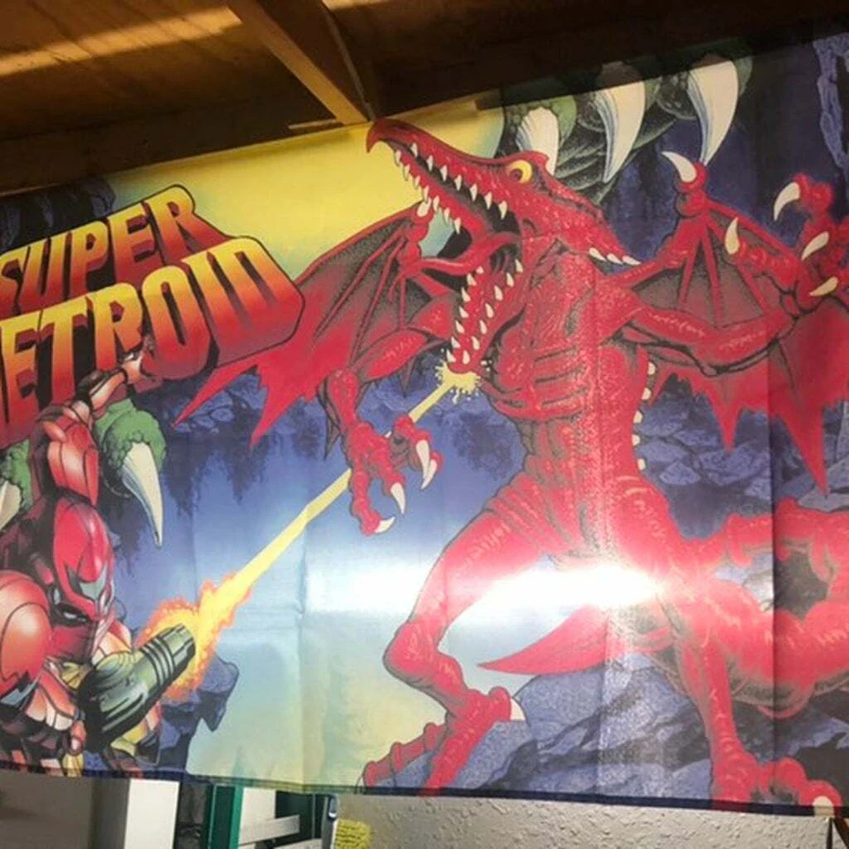 Super Metroid Nintendo SNES Boxart 5' Samus Flag Banner Poster - Image 2 of 2