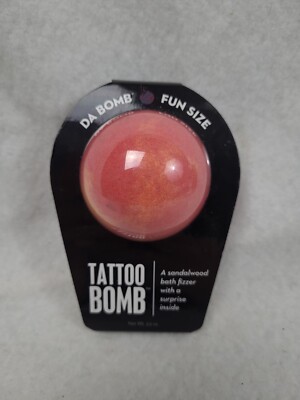 Da Bomb Fun Size tattoo bath bomb sandalwood fizzer with surprise inside. New
