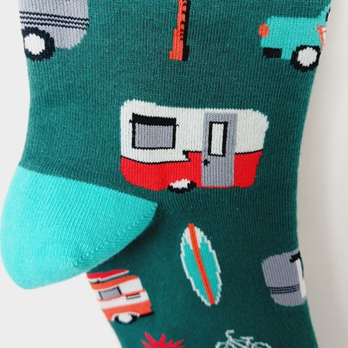 Sock It To Me Crew Herren Damen Bus Surfbrett Fahrrad Hippie Van Camper grün neu mit Etikett - Bild 5 von 11