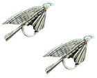 2 x Fly Small Fly Fishing Fly Handcrafted From English Pewter Pin Badges TSB-F27