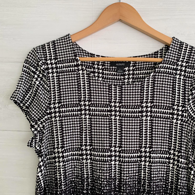 alfani black and white top