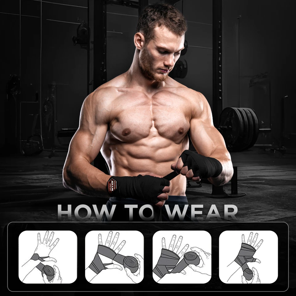 WYOX Boxing Hand Wraps 180" Muay Thai,Boxing Bandages Mexican Style Boxing Wraps - Image 4 of 4