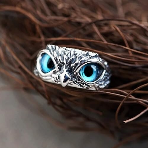 "Silver Evil Eye Snake Design Stainless Steel Ring for Men Women Boys Girls" - Picture 2 of 7