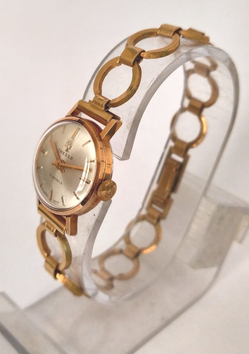Tressa 17 J. winding Women's Watch , Retro vintage 70's, Gold Pltd