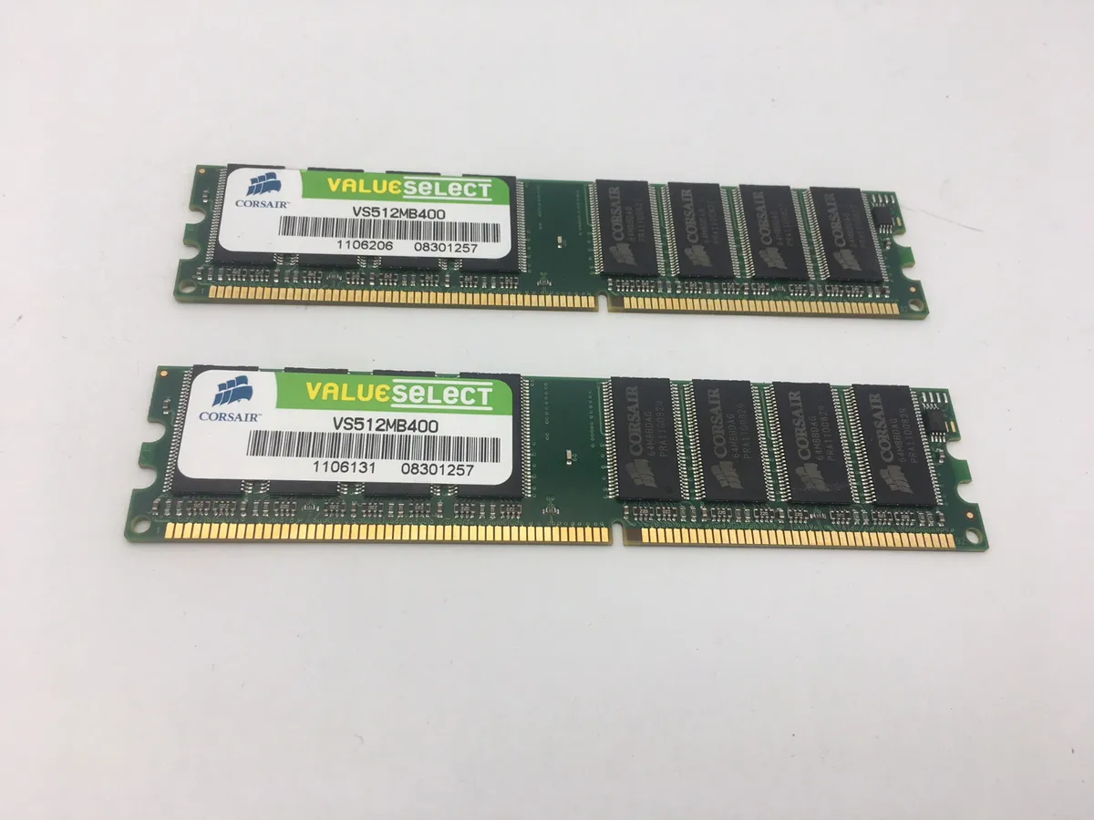 Delegeret Manchuriet Hilsen Corsair VS512MB400 1GB 2x 512MB PC3200U DDR SDRAM 400 184-Pin Desktop  Memory Kit | eBay