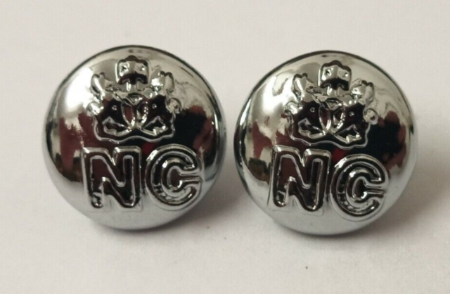 Genuine Nigerian Issue Unity NC Insignia Silver Buttons 12mm V0198 X2