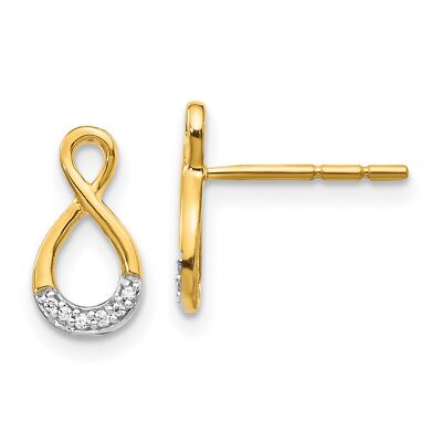14 Karat bicolor Gold Diamant gedrehte Ohrstecker
