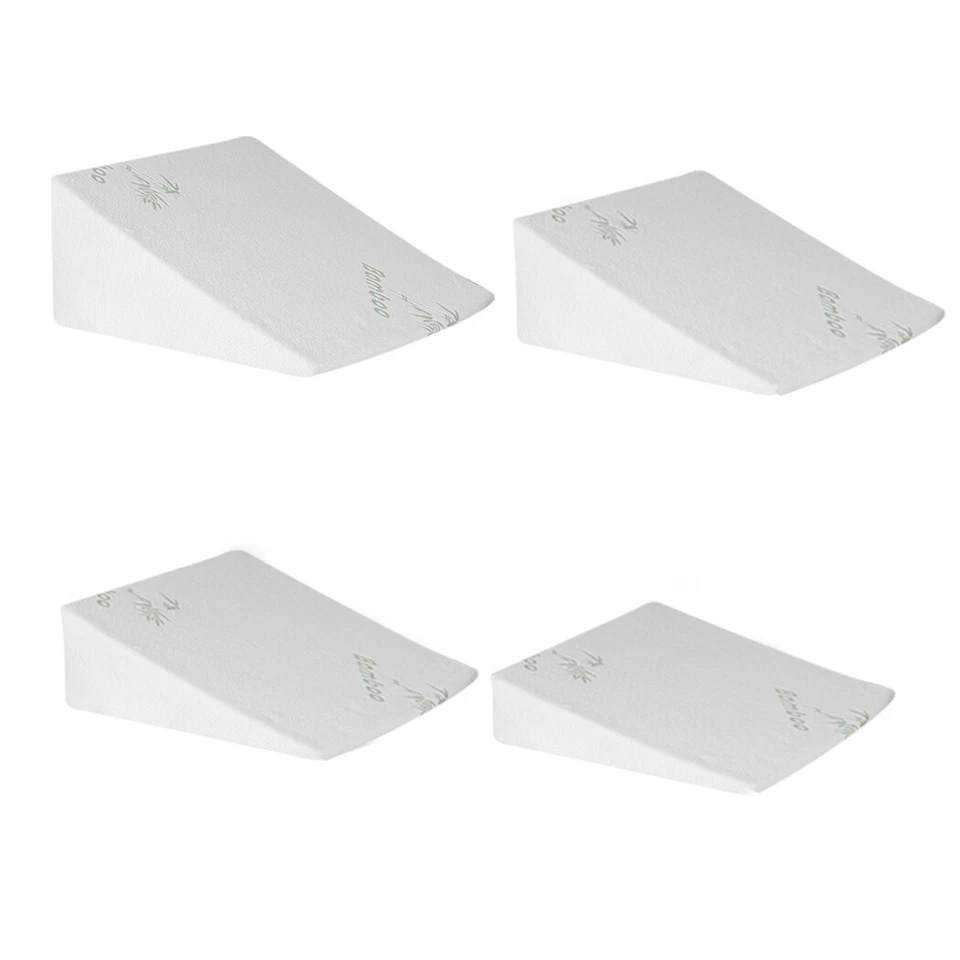 Dreamz Bedding Wedge Pillow Memory Foam Cushion Back Neck Support Bamboo Cover