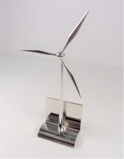 AIRCRAFT METAL PROPELLER SPINNING WIND TURBINE PILOTS DESK BUSINESS CARD HOLDER