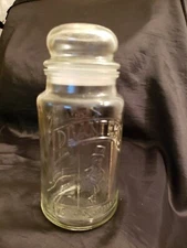 Vintage 1981 Planter's Peanuts Glass Jar Canister With Lid 75th Anniversary 