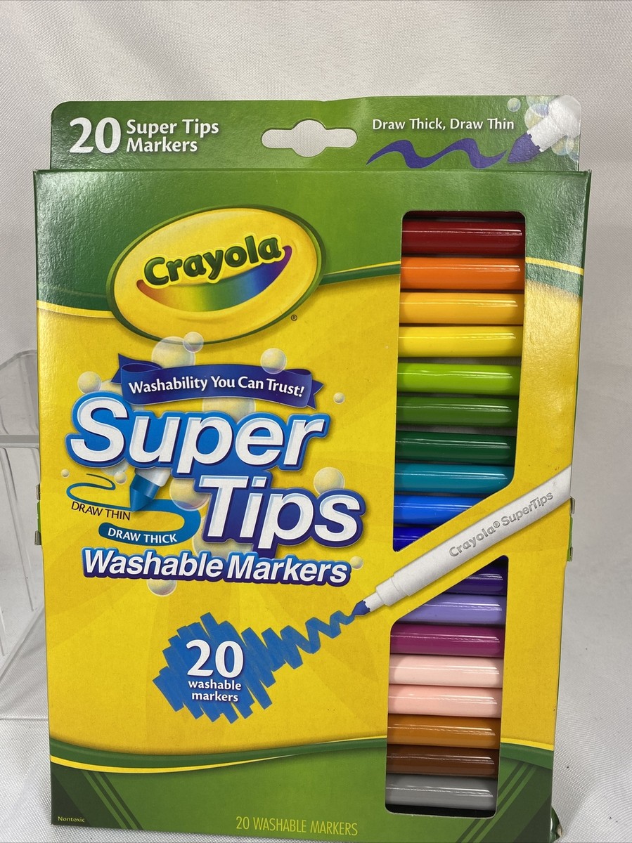 Crayola Super Tips Markers Washable Assorted Colors 20 Color