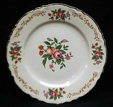 Homer Laughlin Bread & Butter Plate Fruit Floral Pattern Scalloped Vintage USA