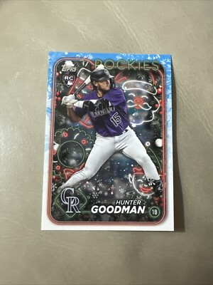 Hunter Goodman RC 2024 Topps Holiday Rookie #H178 Colorado Rockies Baseball Card