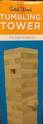 Tumbling Tower Game Solid Wood Ages 6+ Classic Game Daycare Preschool Birthday
