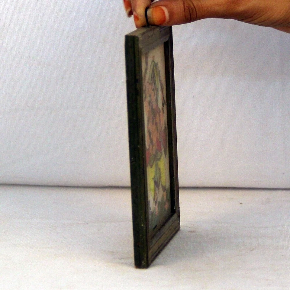 Beautiful Dancing Ganesha painted Wooden Glass Print Framed Collectible 11238 - Image 2 of 4