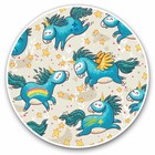 2 x Vinyl Stickers 20cm - Cute Unicorns Horse Blue Fun Cool Gift #2239