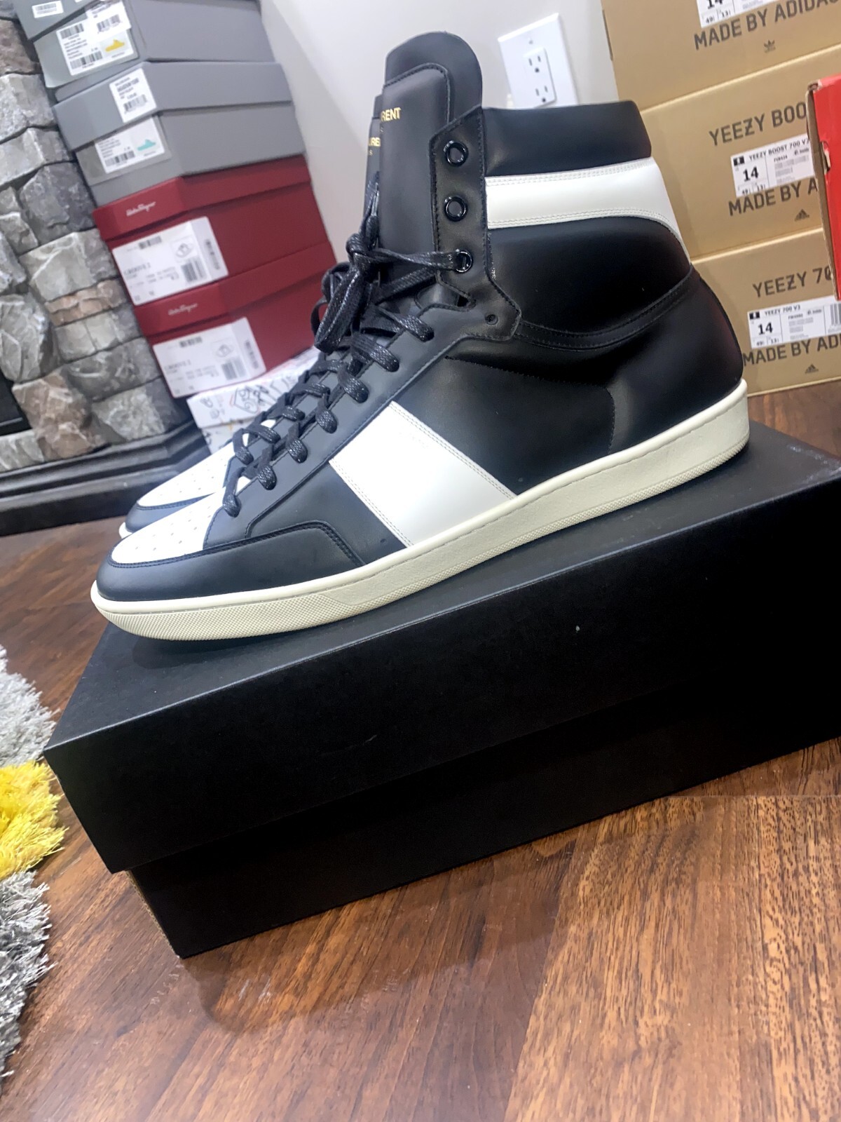 Sneakers alte Yves Saint Laurents YSL taglia 48 EU 15 USA con scatola al dettaglio $737