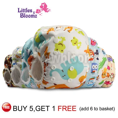 LITTLES&BLOOMZ Reusable Baby Swimming Cloth Nappy Adjustable Summer Mesh Cartoon Designs Pants