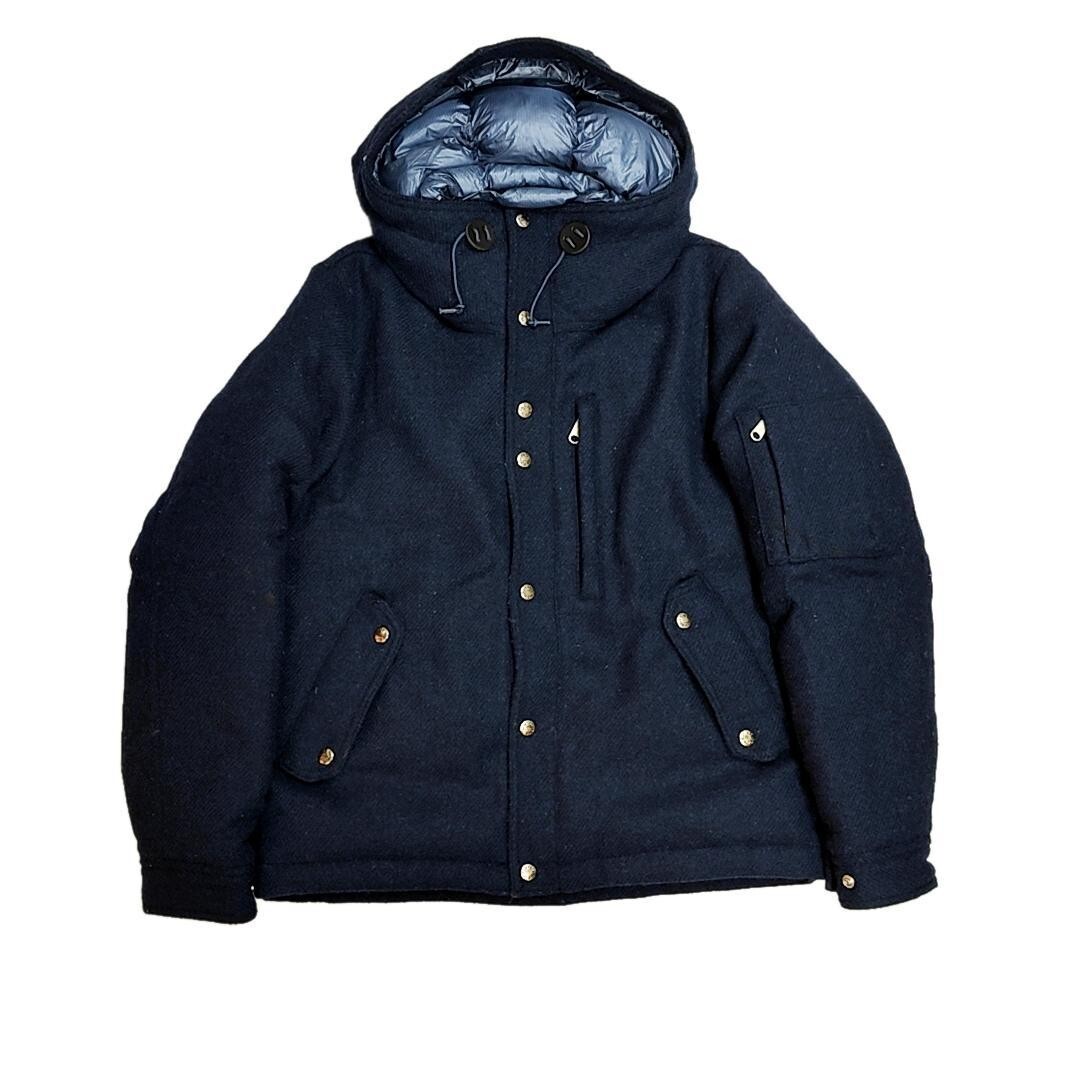 THE NORTH FACE PURPLE LABEL x Harris Tweed Navy Wool Down Jacket 