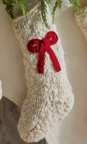 4 ANTHROPOLOGIE WOOL FESTIVE ICON CHRISTMAS HOLIDAY STOCKING STAR BOW TREE CANDY - Picture 3 of 7