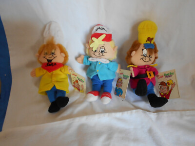 Kellogg's SNAP CRACKLE  POP Bean Bag Breakfast Bunch Plush Toys w/ Tags Vintage