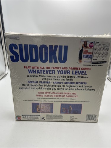 Mattel Sudoku DVD Game Carol Vordermans Over 400 Challenges NEW Sealed - Picture 2 of 6