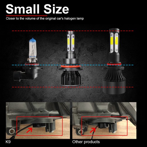 4-sides 9007 LED Headlight Hi/Lo Bulbs for Ford F 150 1992-2003 F 250 1992-1999 - Picture 6 of 11