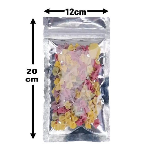 50 Pieces 20cm x 12cm Bags. Resealable Smell Proof Mylar Food Storage Bag. Clear - Picture 3 of 6