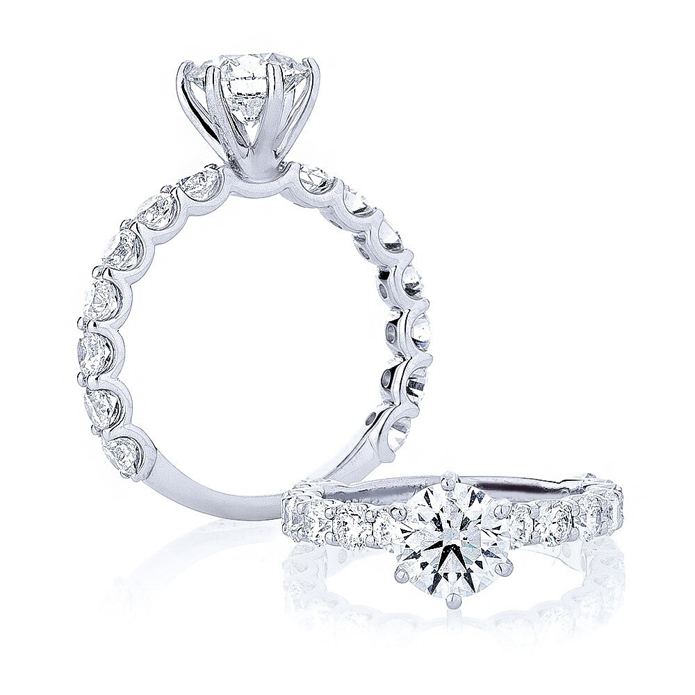 Womens Engagement Ring 1.20 Ct IGI GIA Natural Round Cut Diamond 14k