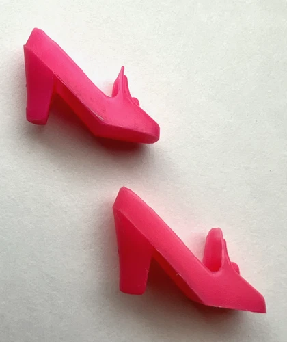 Vintage Barbie MOD Era Hot Pink Pilgrim Shoes Heels, Nice! Ships Fast,