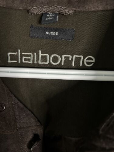 Claiborne Mens Shacket Leather XL Western Suede Brown Jacket Academia Casual - Picture 2 of 10