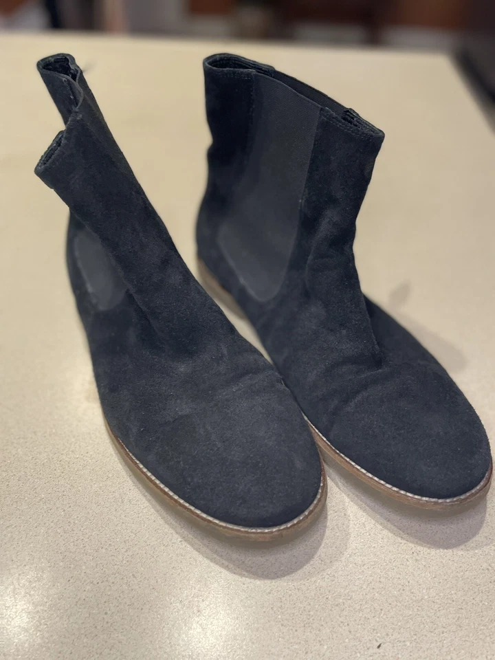 Tênis Chelsea Masculino AJ Armani Jean Couro Preto Botas Raras Tamanho 9.5 EUA - Imagem 2 de 4