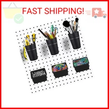 Kuhome 6 Sets Pegboard Bins Pegboard Cups with Hooks, Pegboard Hooks Assortment,