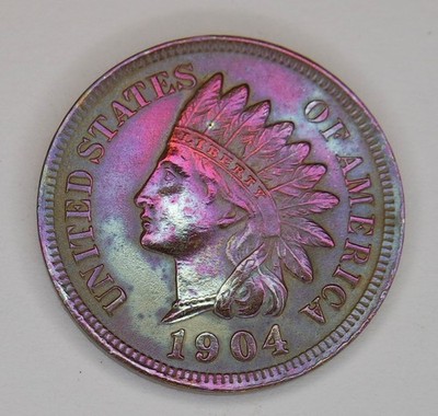 1904 Indian Head Penny  1C**4 DIAMONDS*FULL LIBERTY**BEAUTIFUL OLD COIN**