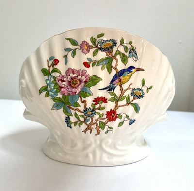 Aynsley Pembroke Bone China Decorative Vase Birds & Flowers Gold Trim England