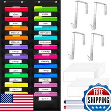Vantasii Nylon 20-Pocket Wall File Organizer Chart w/ Tags  Hooks