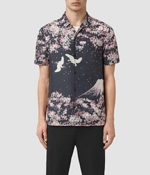 Men AllSaints Shirt Multicolor Viscose 38 / M / 46