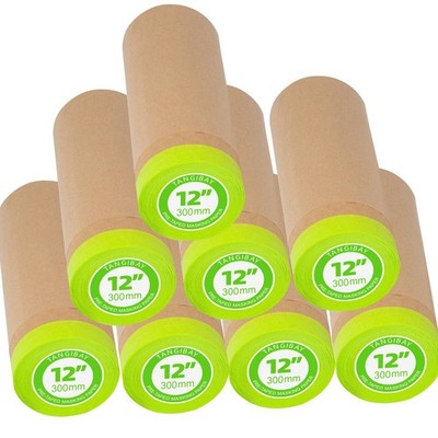 Pre-Taped Masking Paper for Painting - 12 inch x 50 feet Tape and Drape Paint...