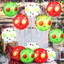 12 Pcs Christmas Inflatable Balls 12'' Light up Giant Blow up Decor