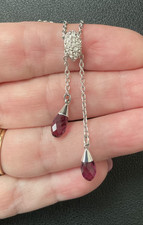 GENUINE Swan Signed SWAROVSKI "Dew" Amethyst Crystal Droplet Pendant  - #917235