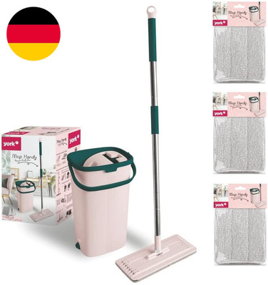 York - Mopp Flach | Ausgedrückt Mit Eimer | Handy Von York | Rosa-Grün | Standar