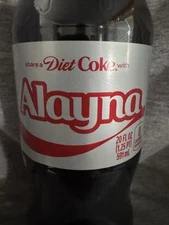 Share a Coke with   Alayna   2025 Personalized Gift Coca~Cola Bottle 20oz Diet